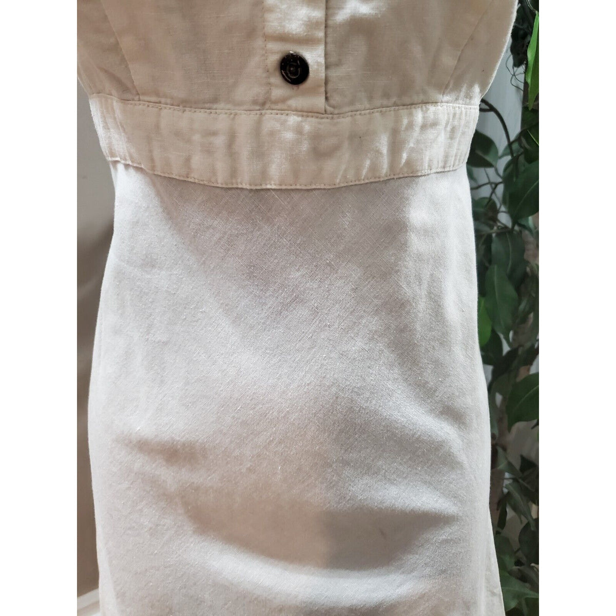Old Navy Women's White Linen Square Neck Sleeveless Casual Knee Length Dress S