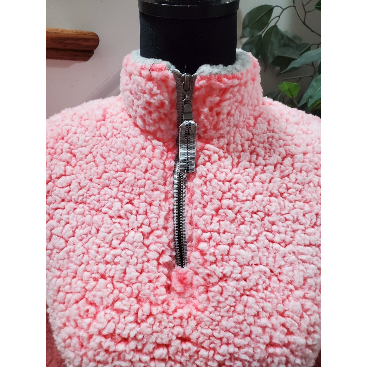 j. America Women's Pink Polyester Long Sleeve 1/3 Zip Casual Sweater Size Small