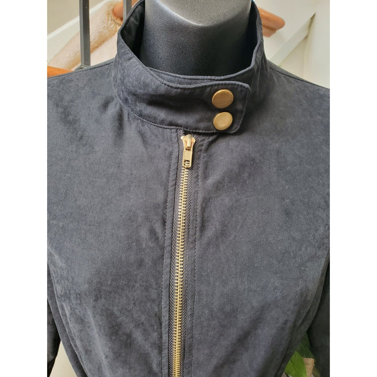 Michel Womens Black 100% Polyester Long Sleeve Full Zipper Casual Jacket Small