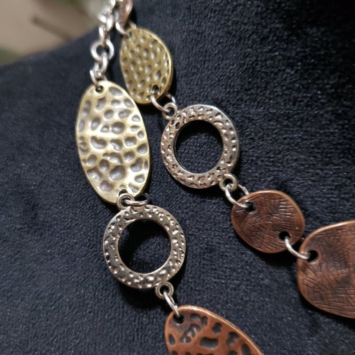 Womens Fashion Brown Paparazzi Trippin on Texture Necklace with Lobster Clasp