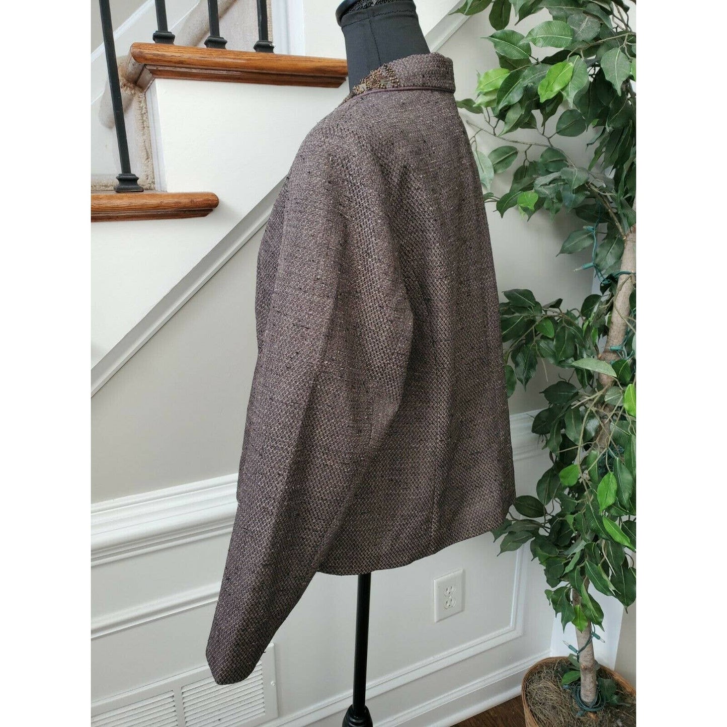 Coldwater Creek Women's Brown100% Polyester Long Sleeve Buttons Casual Blazer