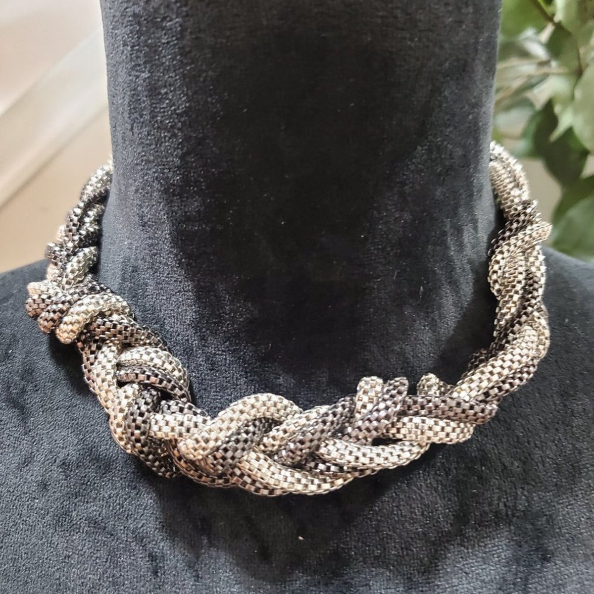 Silver Plated Egypt Cleopatra Bold Snake Braided Chain Collar Choker Necklace