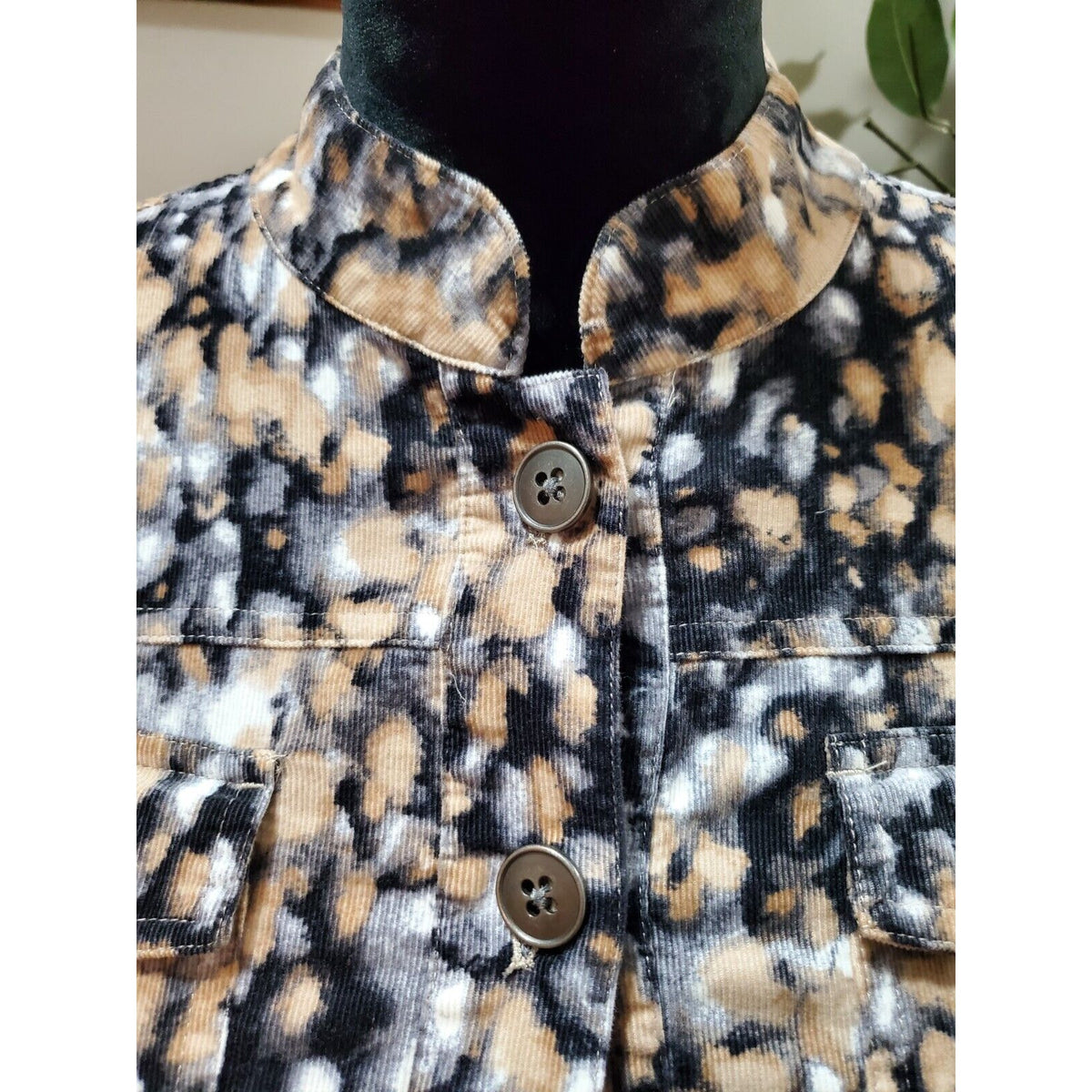 Christopher & Banks Softshell Multicolor 100% Cotton Button Front Jacket Size S