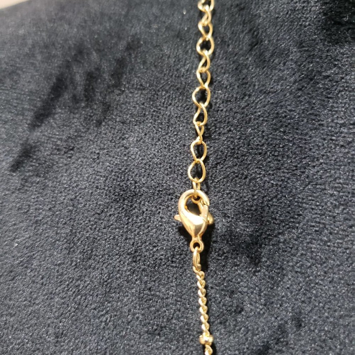 Womens Long Necklace with Teardrop Crystal and Glass Beads with Gold Chain