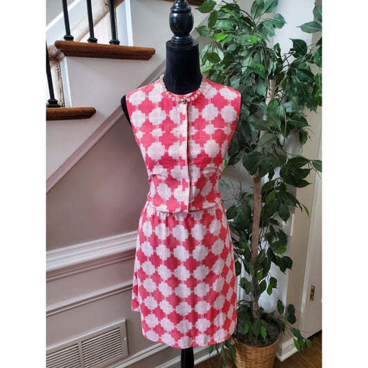 Merona Women's Pink 100% Polyester Sleeveless Crew Neck Knee Length Dress Size M
