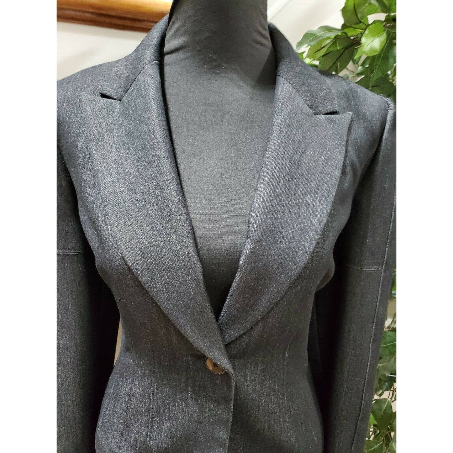 Nine West Women's Gray Polyester & Rayon Long Sleeve Formal Slim Fit Blazer 8P