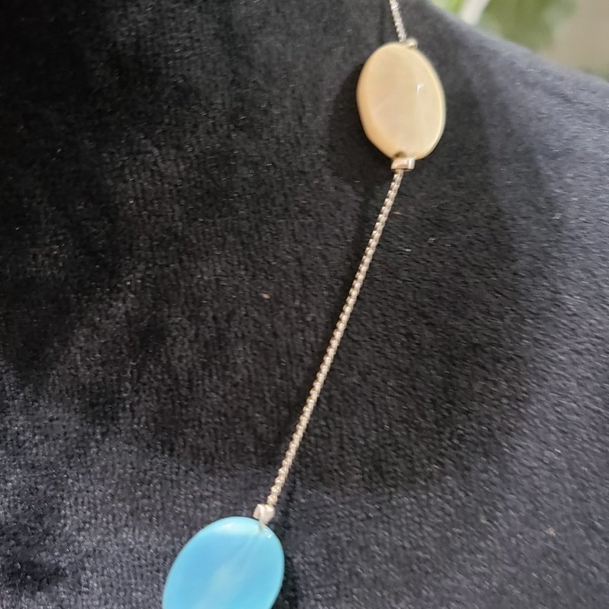 Womens Fashion Gemstone Beads Collar Necklace with Lobster Clasp