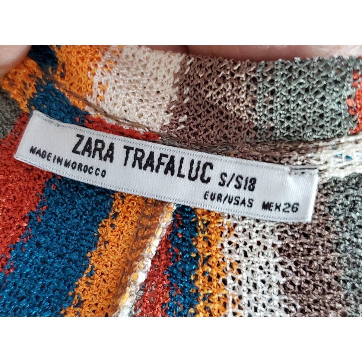 Zara Trafaluc Women's Multicolor Polyester V-Neck Coverup Knee Length Dress S