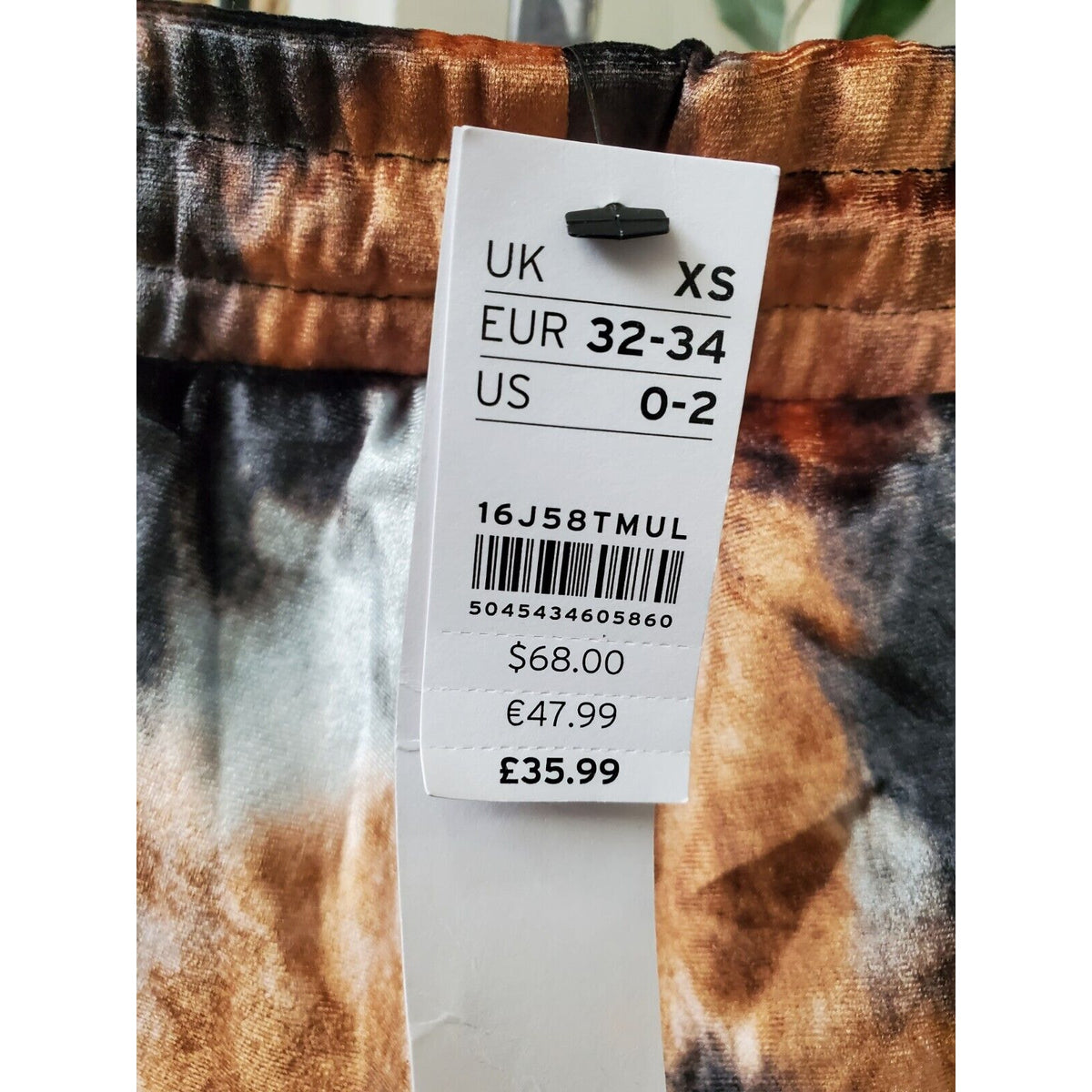 Top Shop Womens Multicolor Tie Dye Velour Comfort Waist Pull On Joggers Pant 0-2