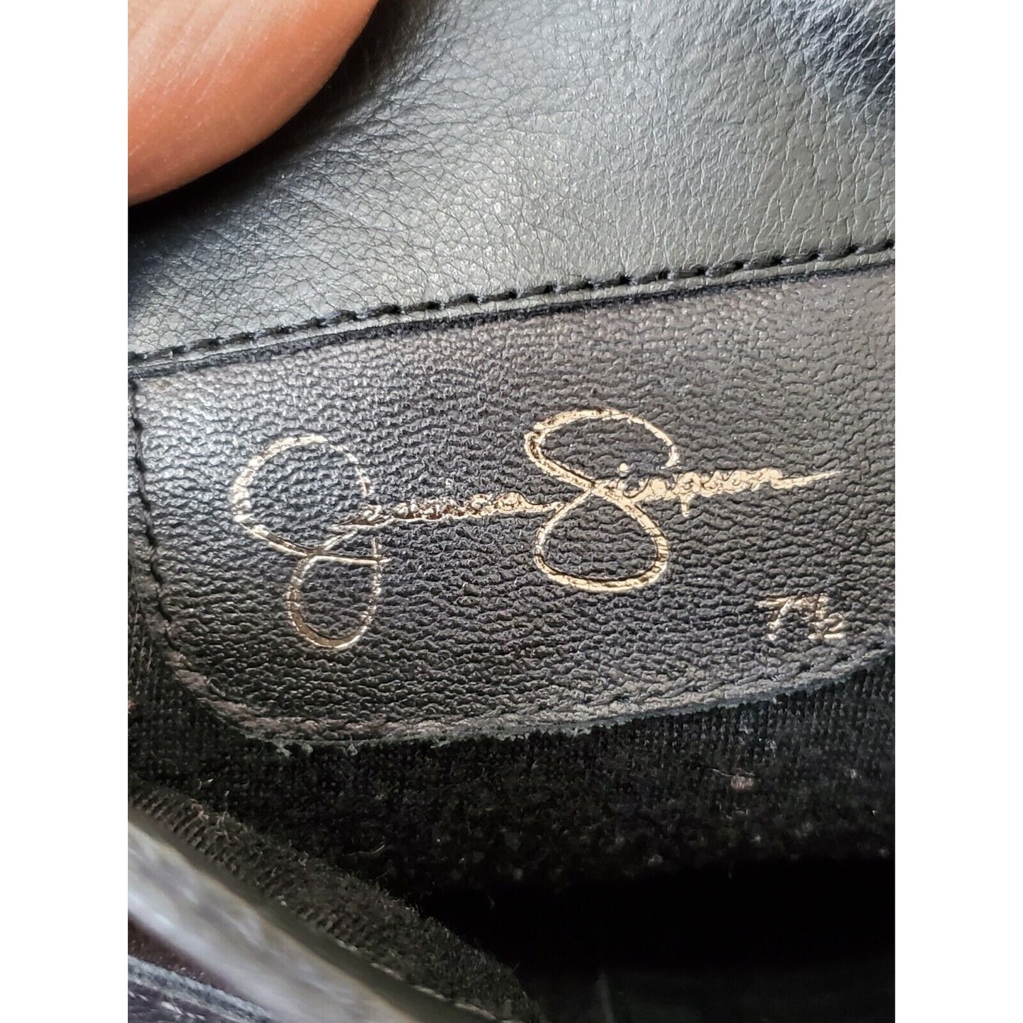 Jessica Simpson Women's Black Leather Upper Round Toe Knee High Boots Size 7.5 M