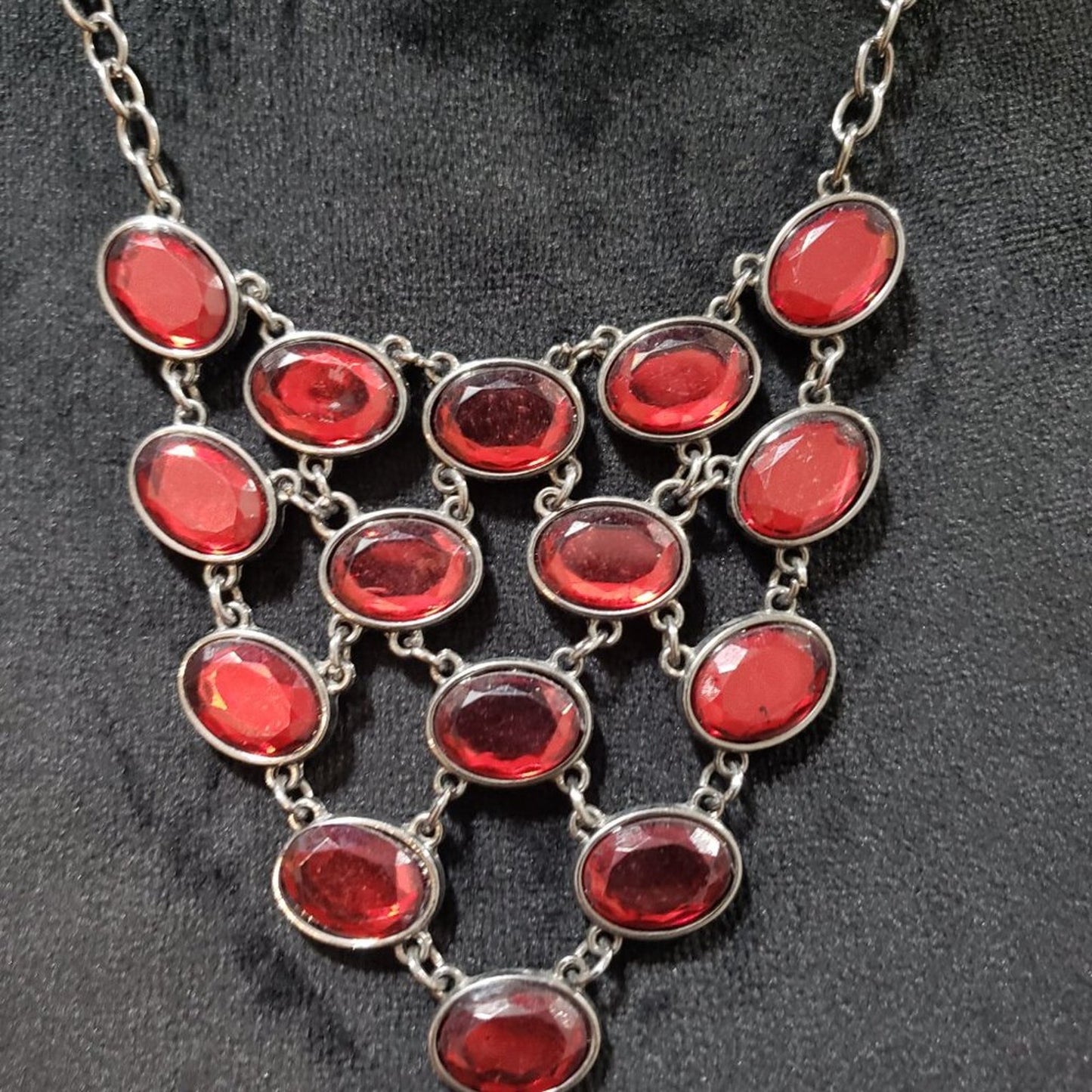 Womens Fashions Red Kashmiri Ruby Gemstone Collar Necklace with Lobster Clasp
