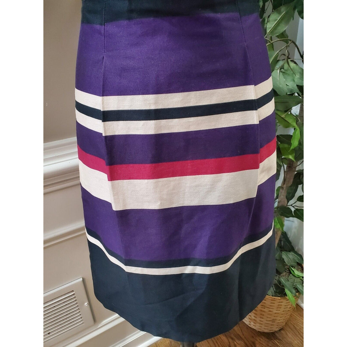 H&M Women's Multicolor Cotton Scoop Neck Sleeveless Casual Knee Length Dress 8