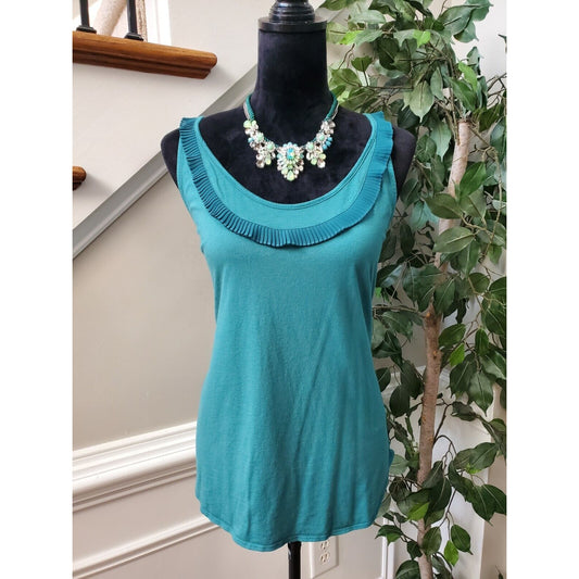 Gap Women's Green Cotton Scoop Neck Sleeveless Casual Top Blouse Size X-Large