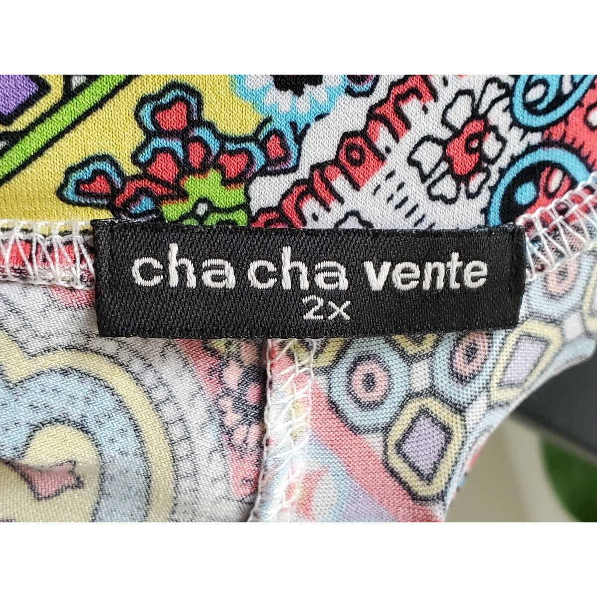 Cha Cha Vente Women's Multicolor Polyester Comfort Waist Palazzo Pant Size 2X