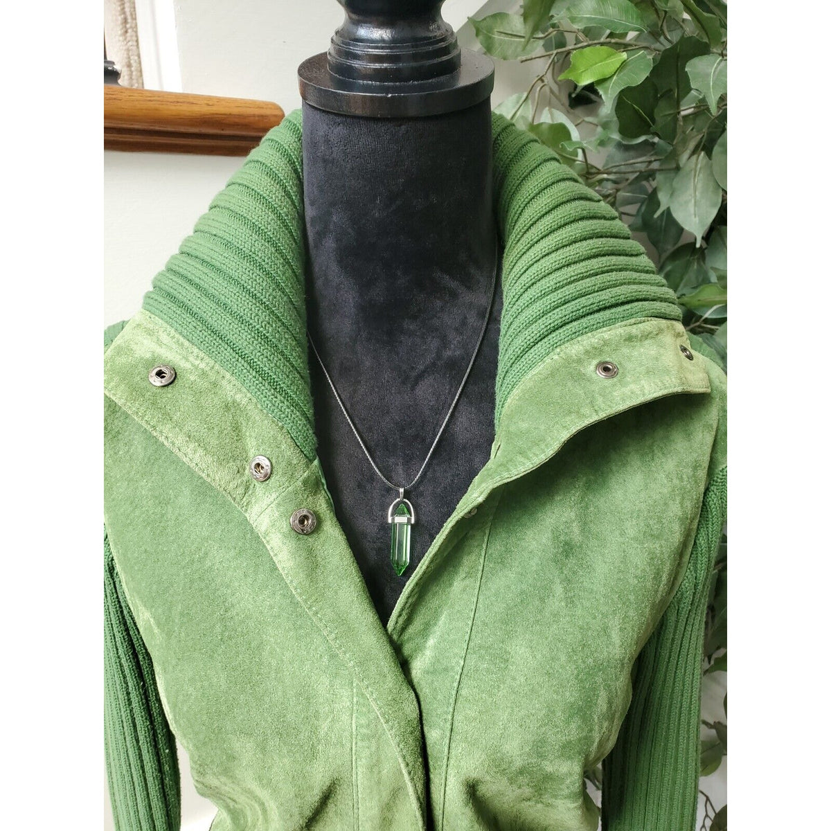 INC International Concepts Womens Green Cotton Casual Front Jacket Size Medium