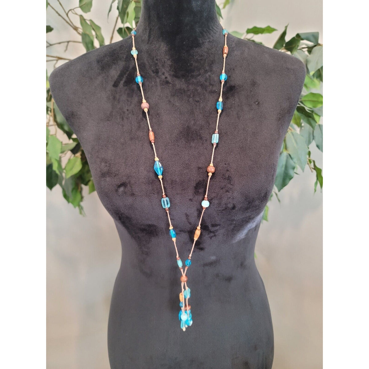 Womens Fashions Multicolor Glass Beaded Adjustable Teardrop Necklace jewelry