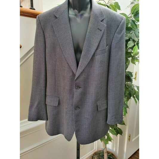 Murano Men's Gray 100%Pure Wool Long Sleeve Single Breasted Blazer Coat Size 42