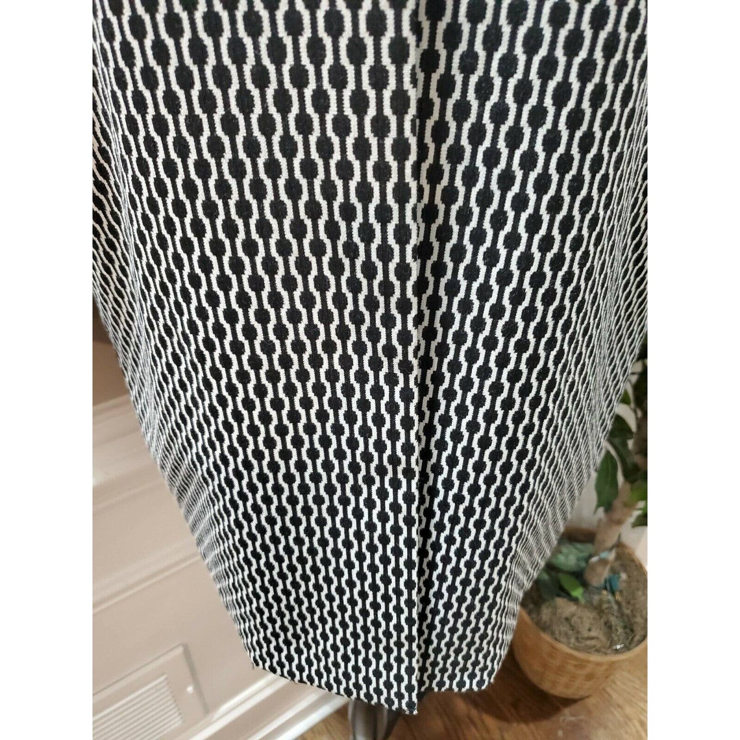 Anne Klein Women's Black & White Polyester Long Sleeve Open Front Blazer Size 4