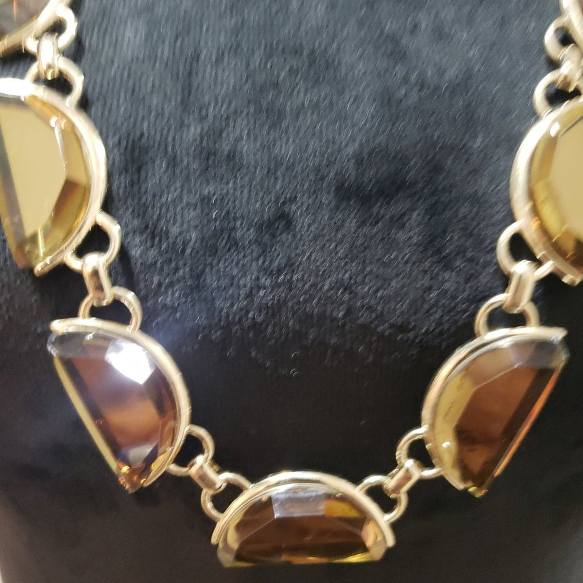 Coldwater Creek Womens Gold Tone Crescent Gemstone Fashion Necklace
