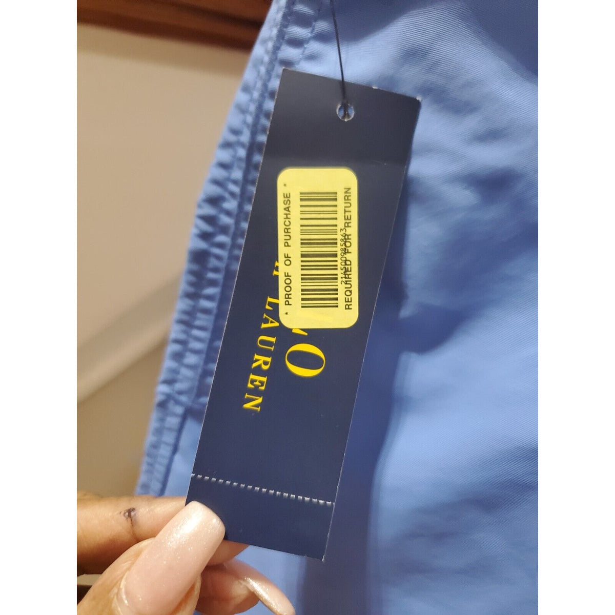 Polo Ralph Lauren Men's Blue Polyester Pull On Swim Trunk Logo Print Shorts 2XL