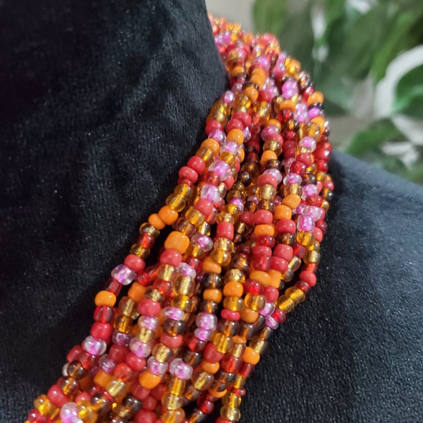 Women's Multicolor Round Beaded Pearl Chunky Fashion Jewelry Necklace