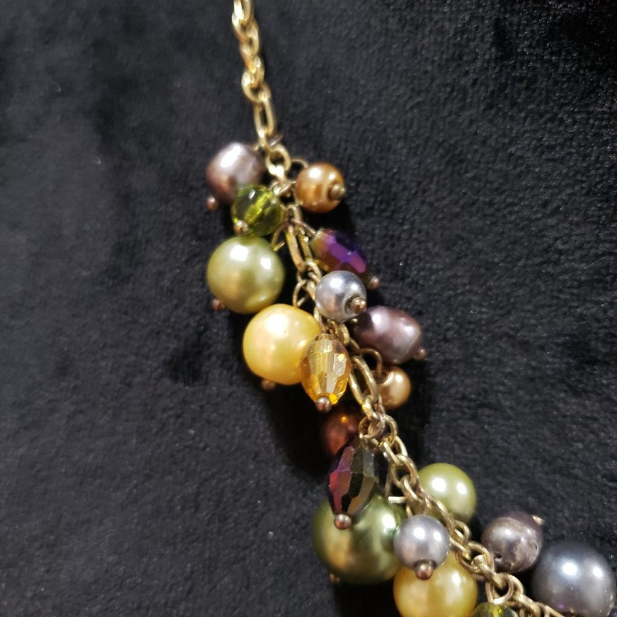 Womens Fashions Multicolor Round Beaded Collar Necklace with Lobster Clasp