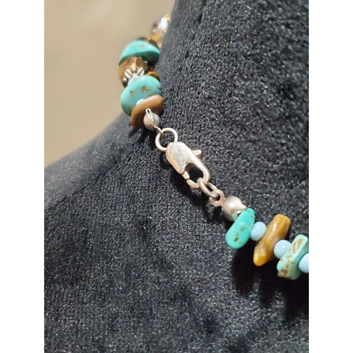 Women's Turquoise Stones Choker Stylish Fashion Drop Necklace