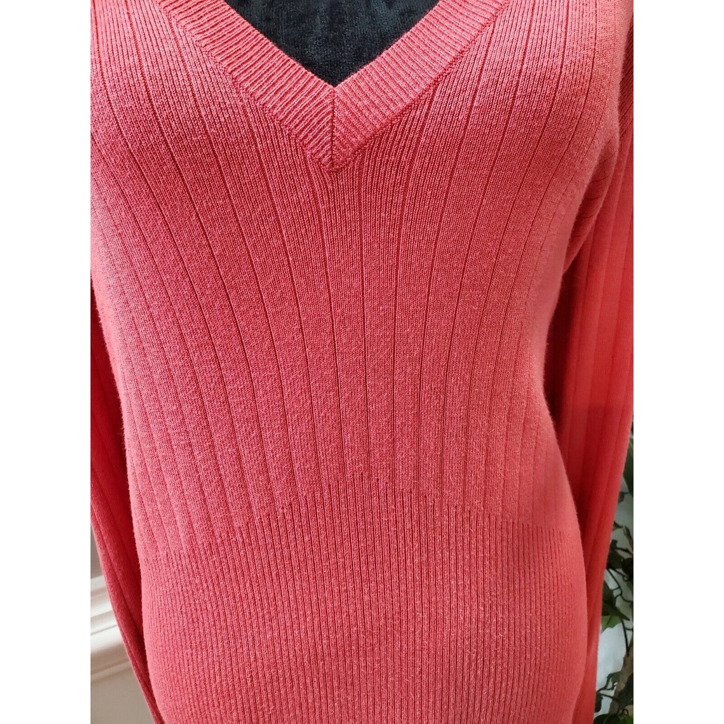 Lane Bryant Women's Pink Rayon V-Neck Long Sleeve Casual Top Blouse Size 22/24
