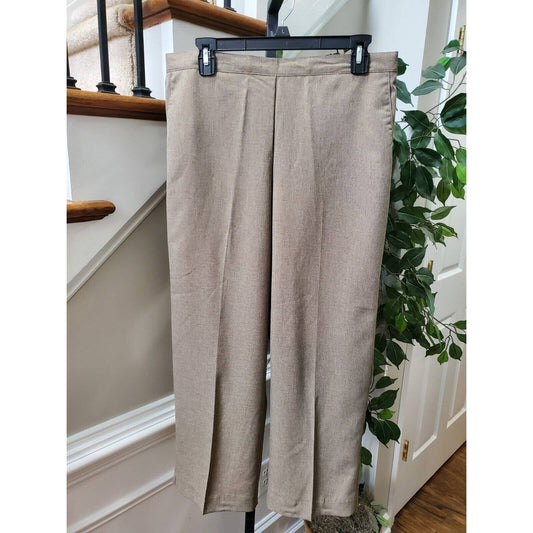 Alfred Dunner Women's Gray Polyester Mid Rise Wide Legs Comfort Waist Pants 14P
