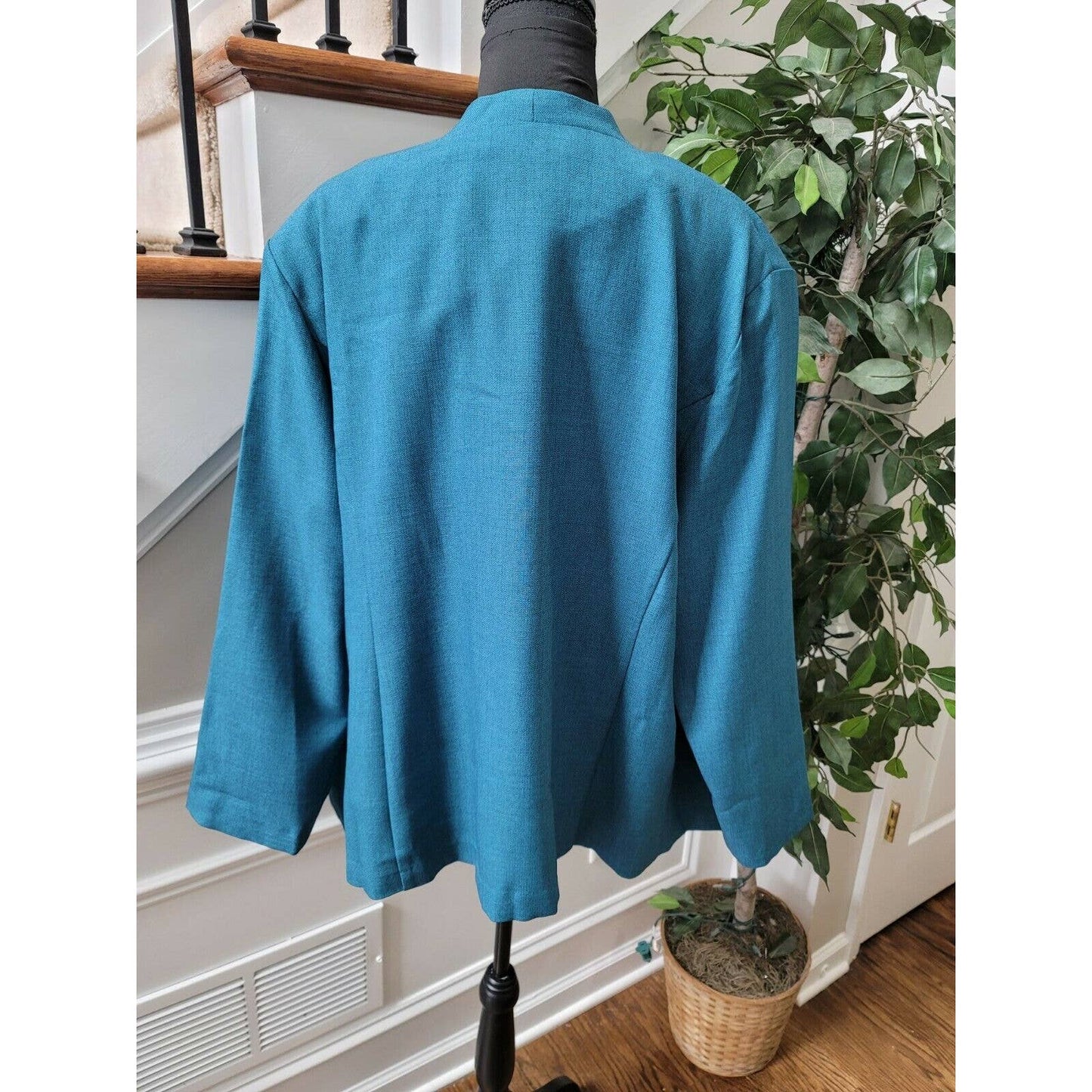 Kari New York Women's Sky Blue 100% Polyester Undershirt Casual Blazer Size 22W