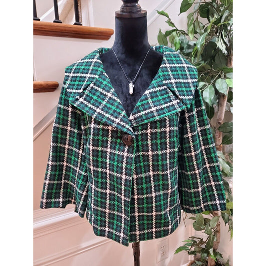 Cato Women's Green Polyester Long Sleeve Button Front Casual Jacket Blazer 18W