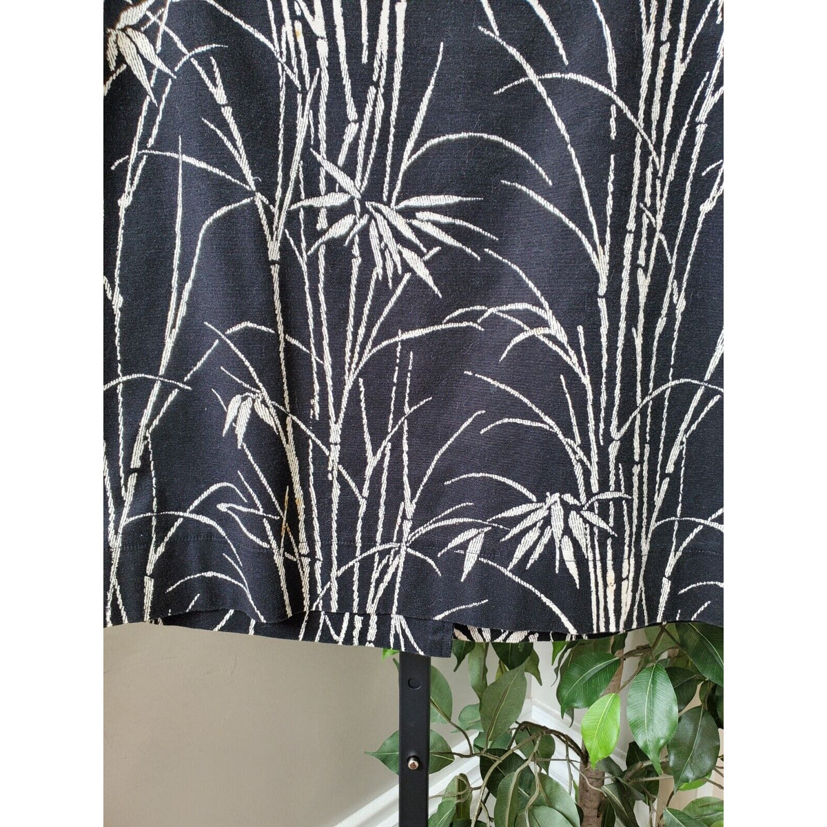 Talbots Women's Black & White Cotton Bamboo Print Knee Length Pencil Skirt 4