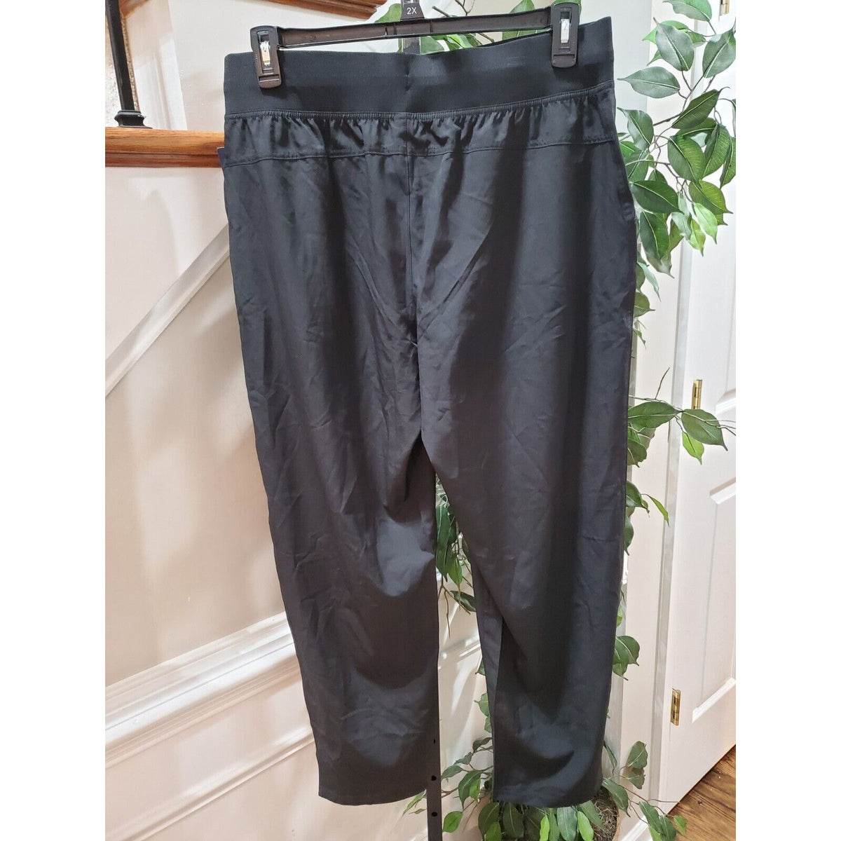 Marika Womens Black Polyester Flat Front Pull On Drawstring Yoga Pant Size XL