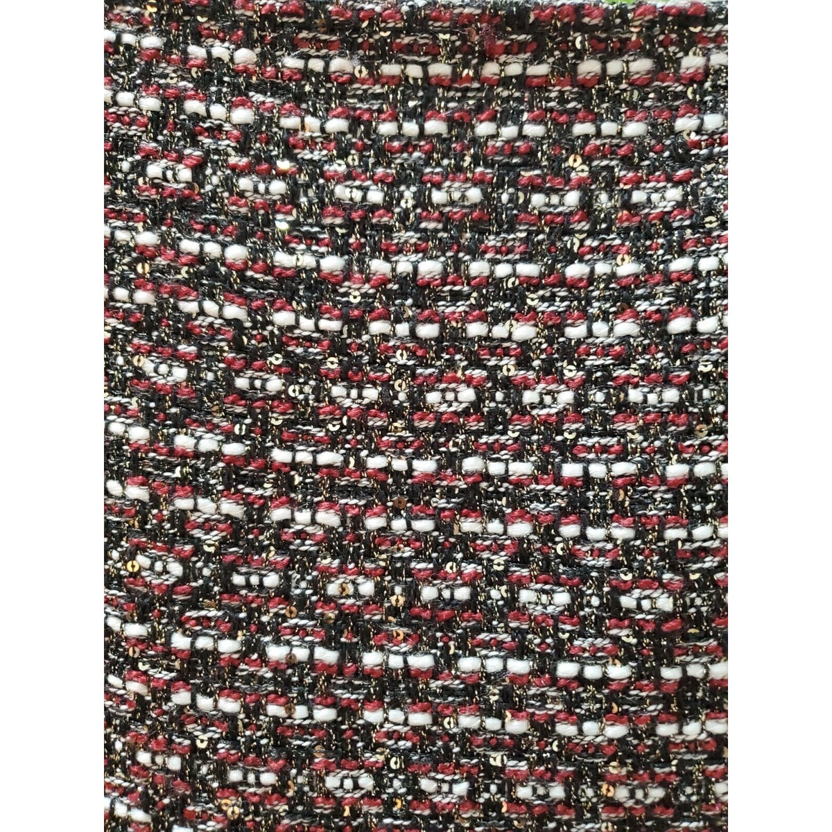 LOFT Womens Red & Black Polyester Sequin Tweed Fringe Bottom Mini Skirt Size 12P