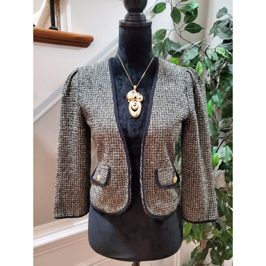 Sanctuary Tweed Gray Acrylic Long Sleeve Open Front Casual Jacket Size X-Small
