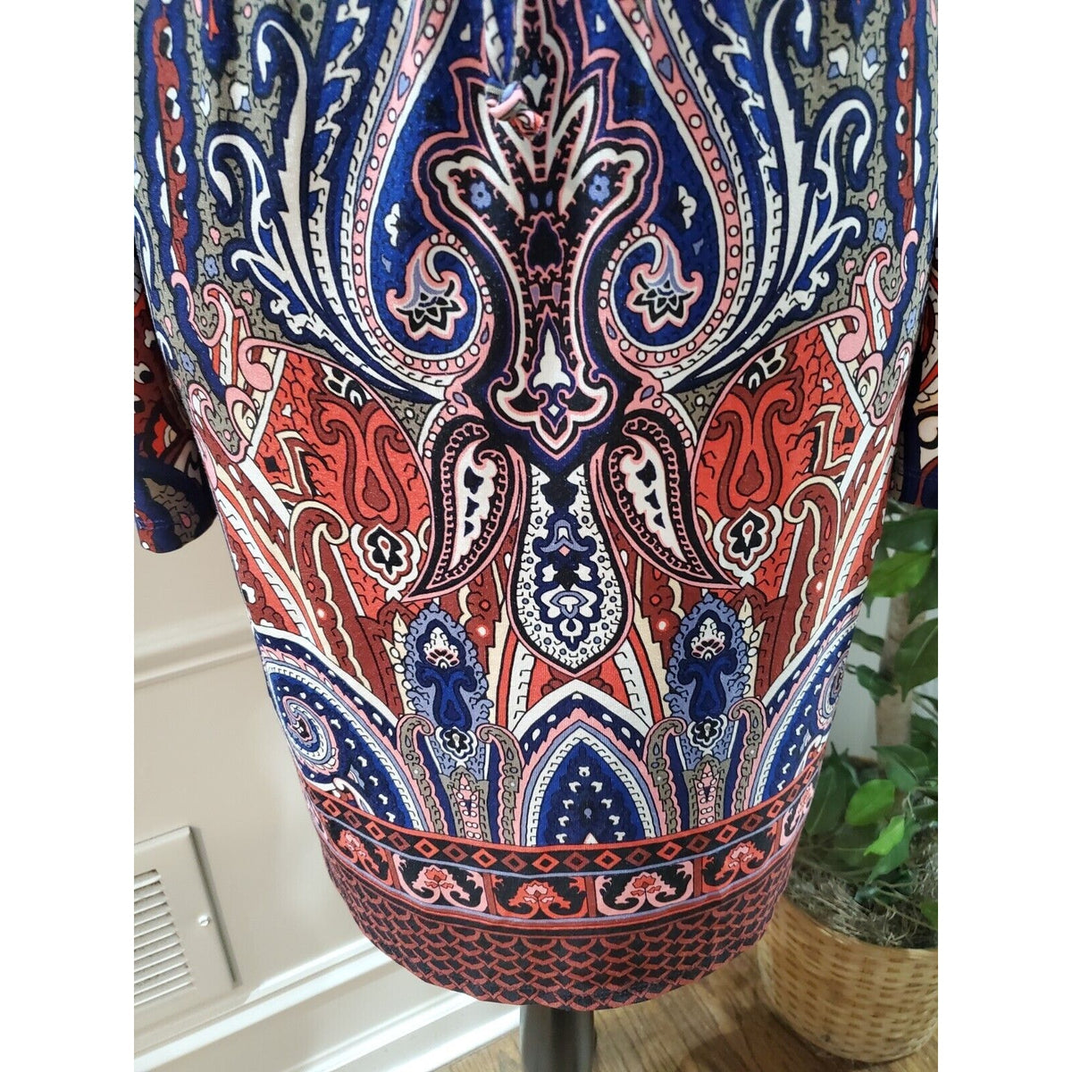 INC Women Multicolor Polyester Scoop Neck Long Sleeve Knee Length Dress Size PXL