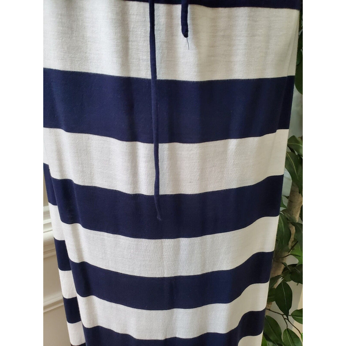 Gap Women's Blue & White Rayon Round Neck Sleeveless Casual Long Maxi Dress XS