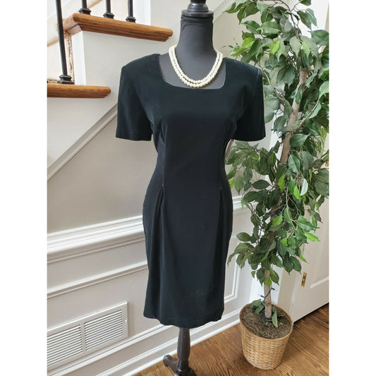Vintage London Green Acetate & Rayon Short Sleeve Knee Length Dress