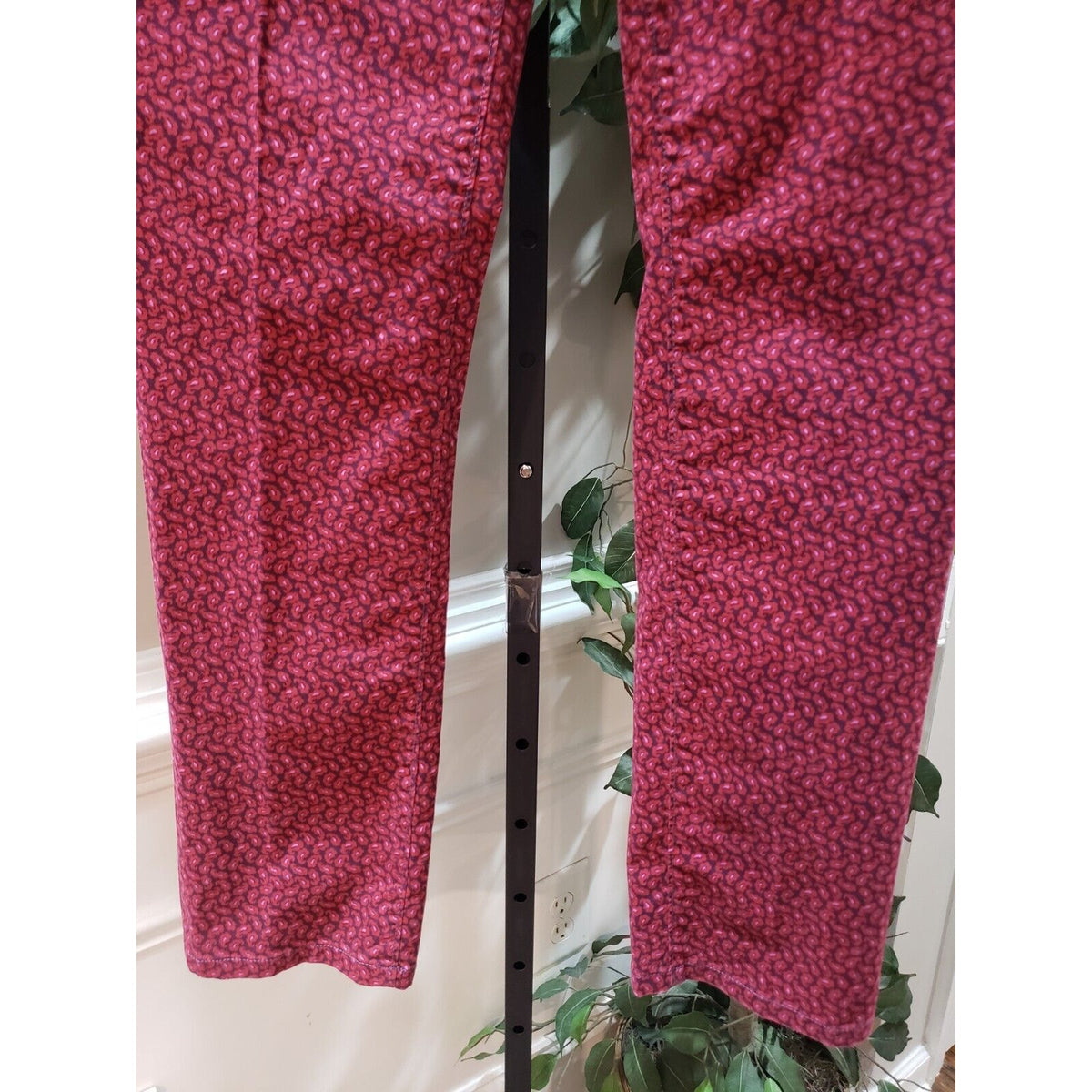 Ann Taylor LOFT Womens Red Paisley Cotton Modern Straight Casual Pants Size 29/8