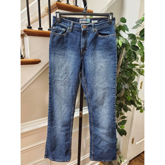 Old Navy Women's Blue Denim Cotton Mid Rise Regular Stretch Jeans Pants Size 8
