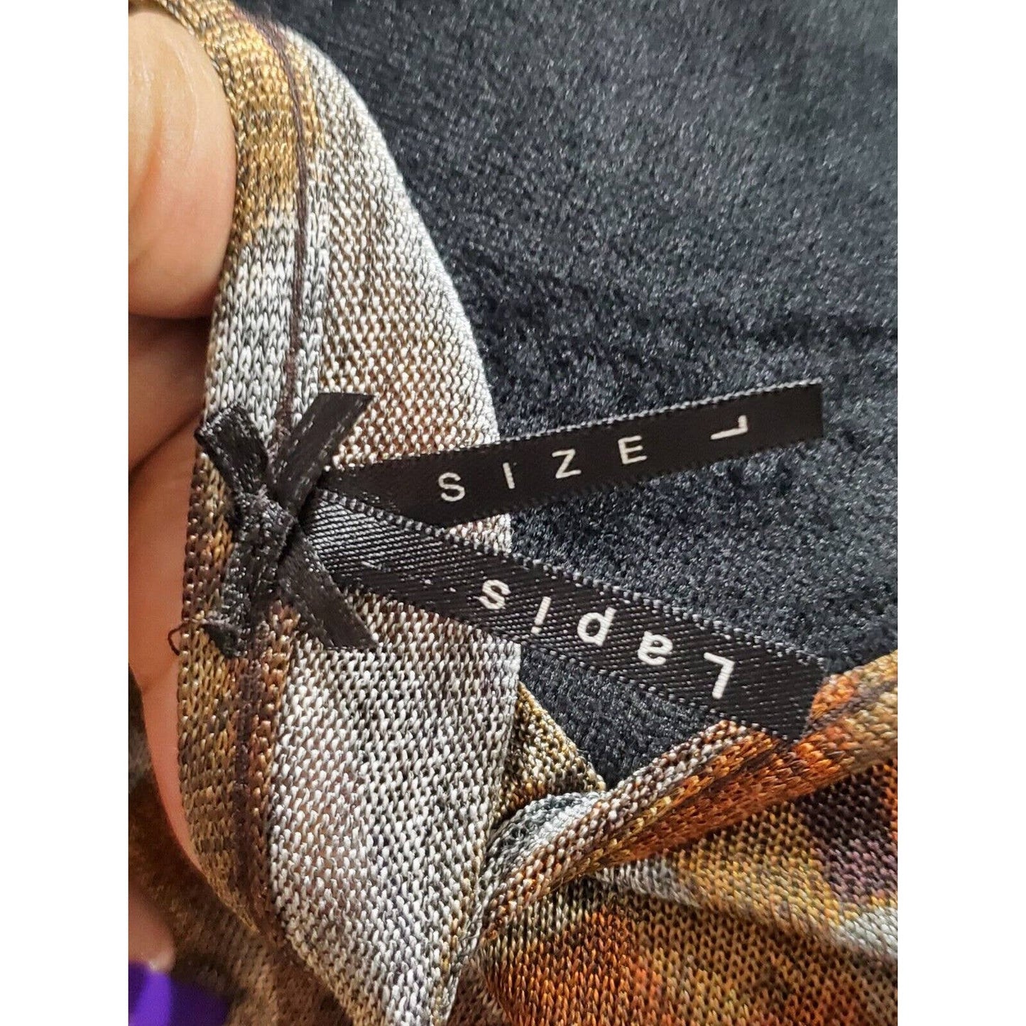 Lapis Women's Brown Polyester V-Neck Long Sleeve Knee Length Dress Size Large