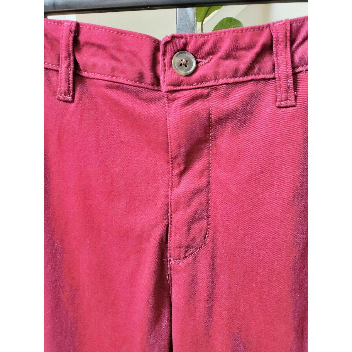St Johns Bay Womens Red Slash Mid Rise Flat Front Girlfriend Chino Pants Size 18