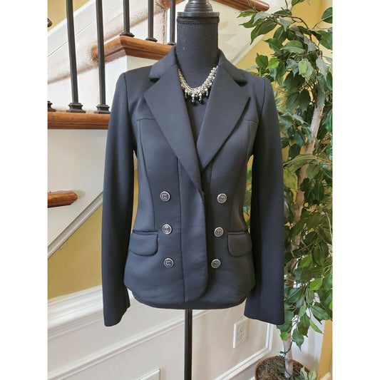 New York & Company NY&C Stretch Womens Blazer Size 4 Black Three Snap Button