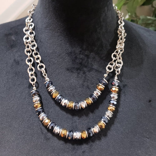 Womens Fashions Multicolor Acrylic Beaded Collar Necklace with Lobster Clasp