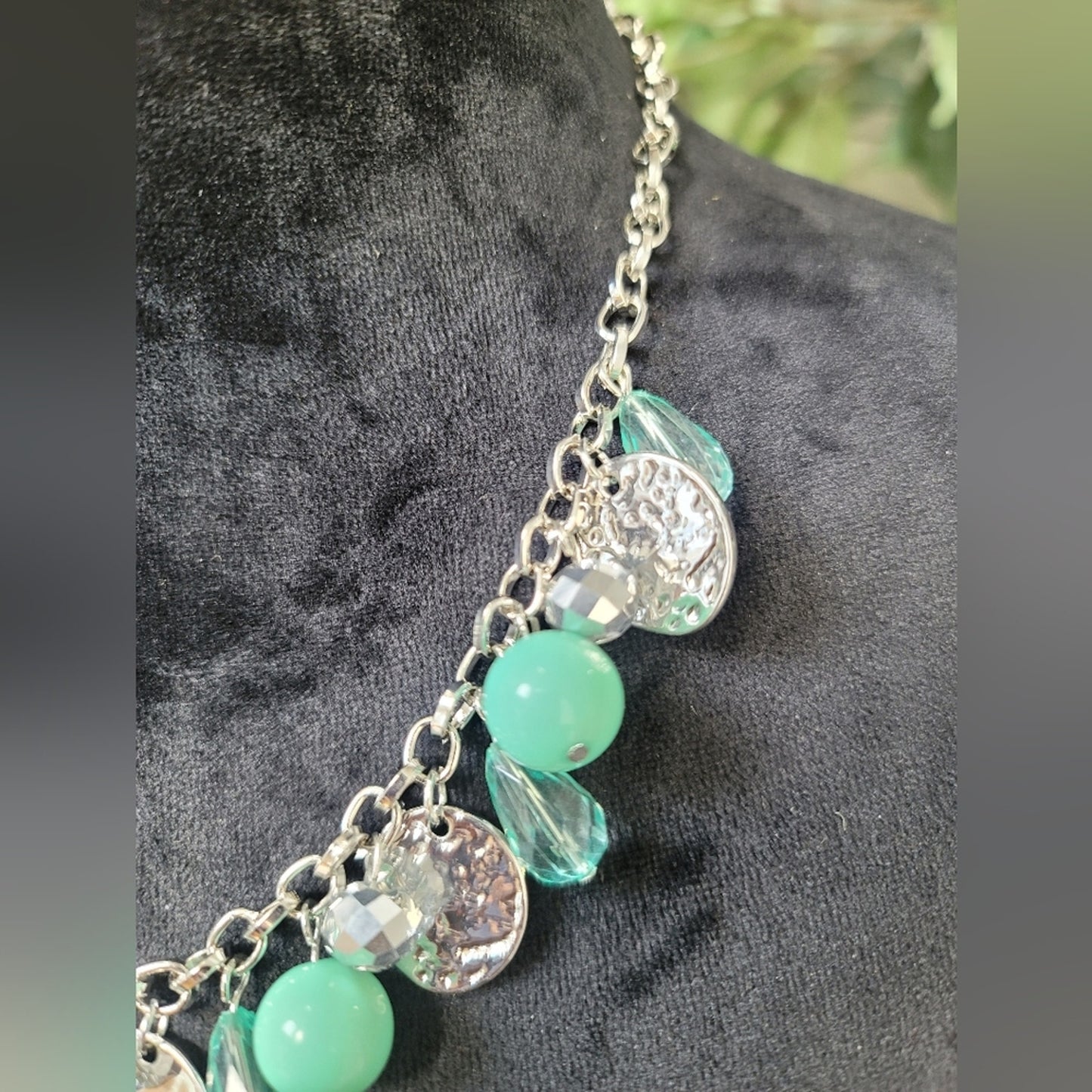Green and Silver Fashion Necklace