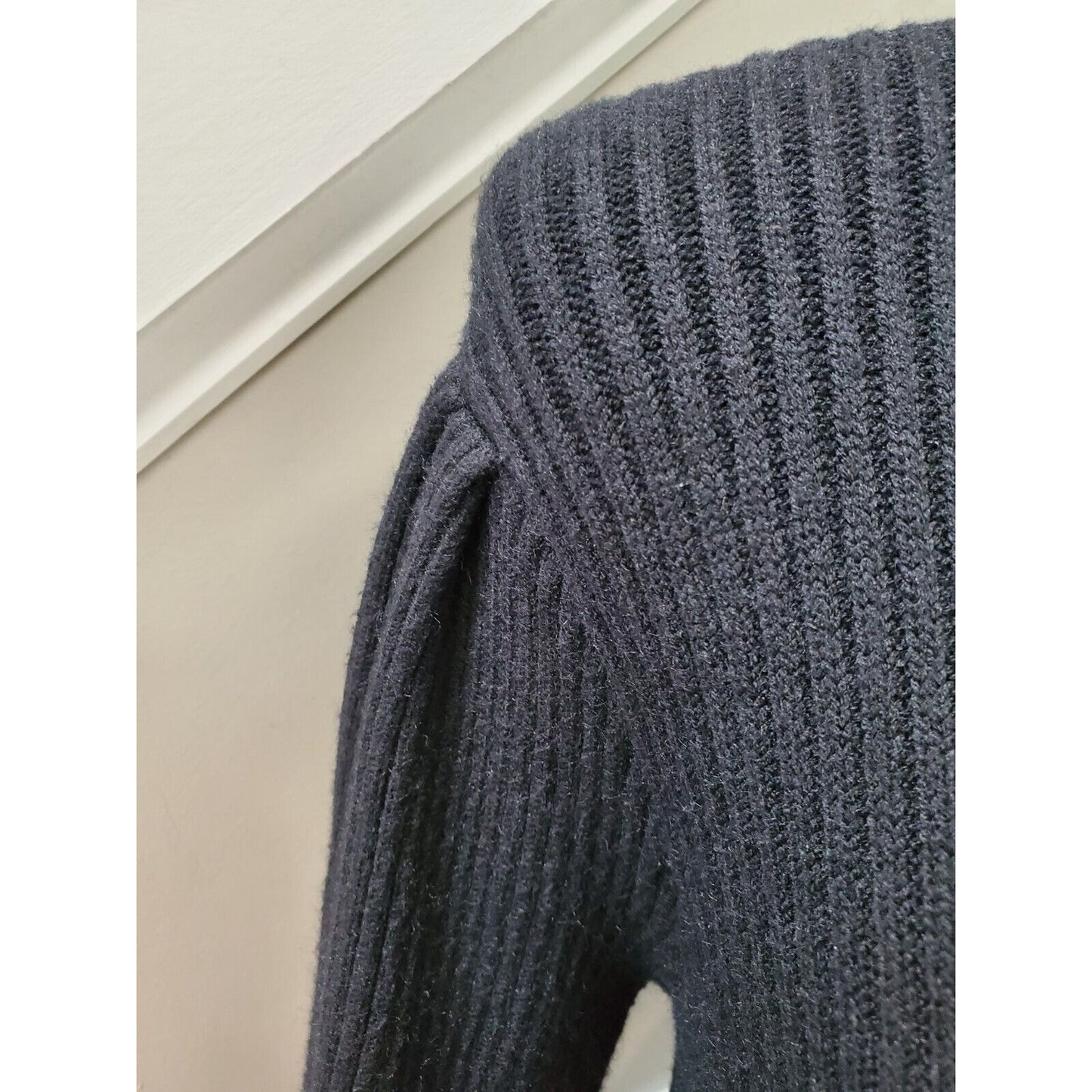 &Merci Black Viscose Mock Neck Long Sleeve Knee Length Sweater Dress Size Medium