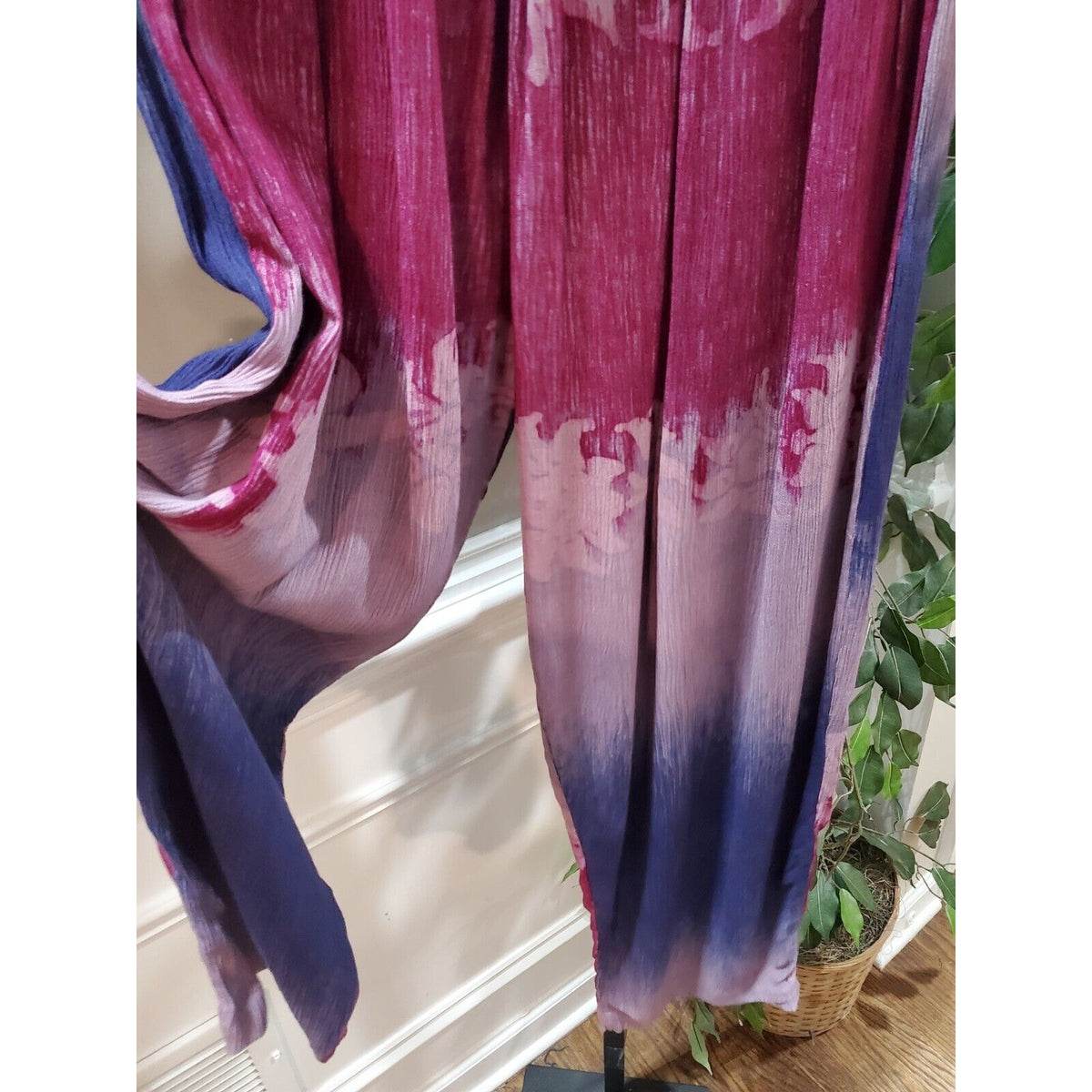 Mina Collection Womens Multicolor Tie Dye 100% Rayon Pull On Harem Pant M
