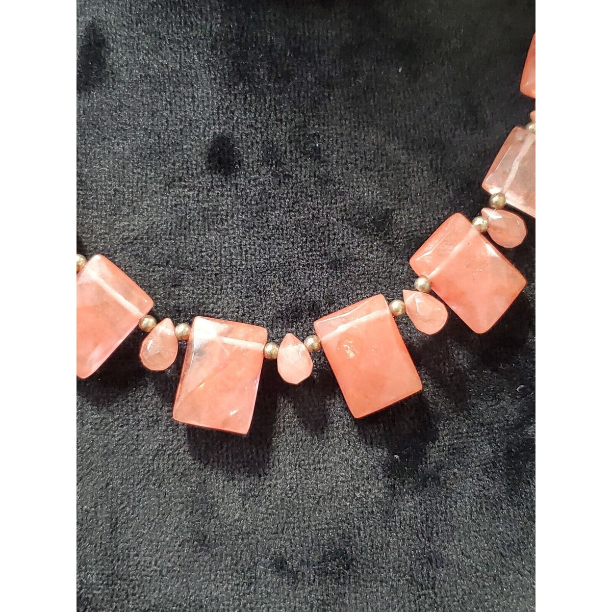 Women's Pink Quartz Rectangle Stylish Necklace