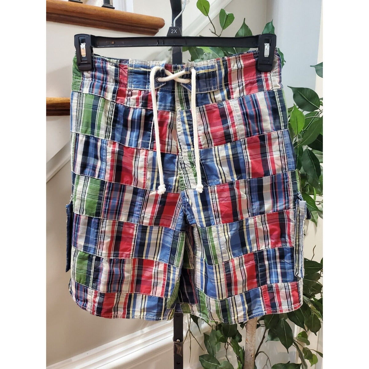 Roundtree & Yorke Mens Shorts Plaid Casuals Swimwear Chino Size Small