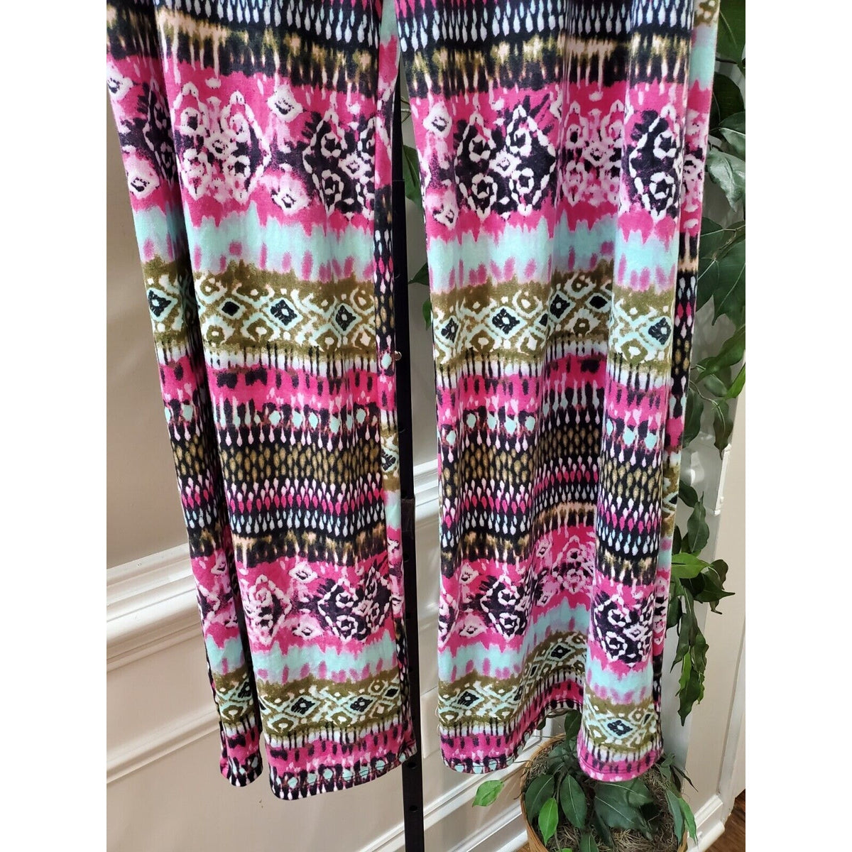 Friday Womens Multicolor Polyester High Rise Wide Leg Calypso Pants Size Large